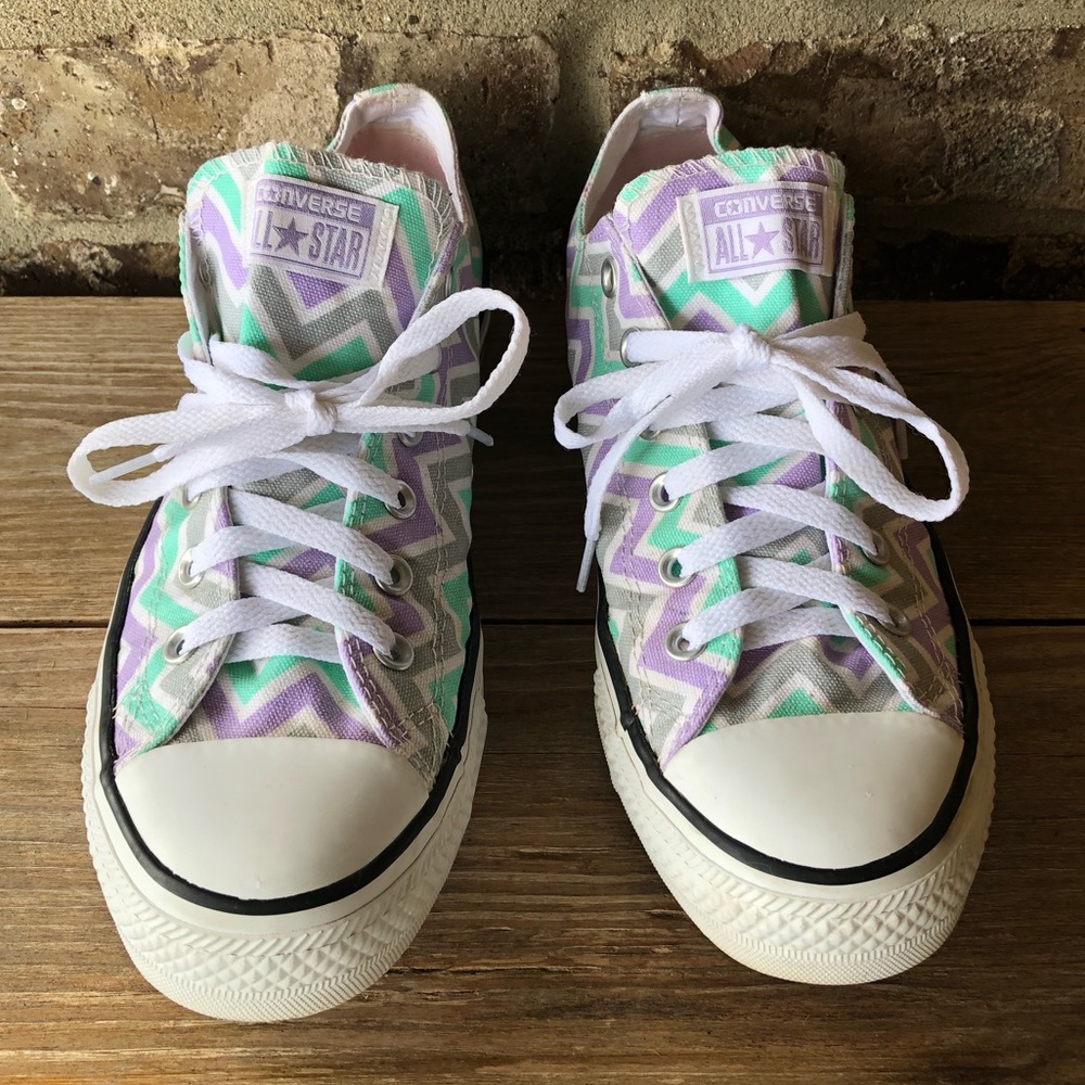 Converse All Star Low Top Chevron Grey, Purple - Picture 2 of 7